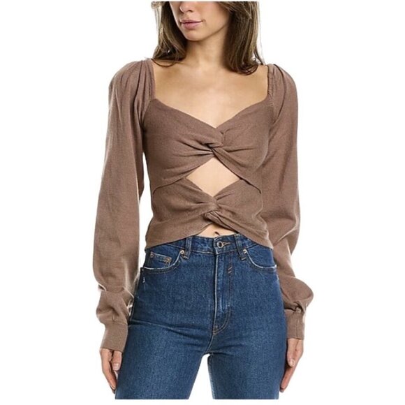 Vintage Havana Knit Cut Out Pull Over Sweater Size Medium, Salted Caramel with B - Picture 1 of 8